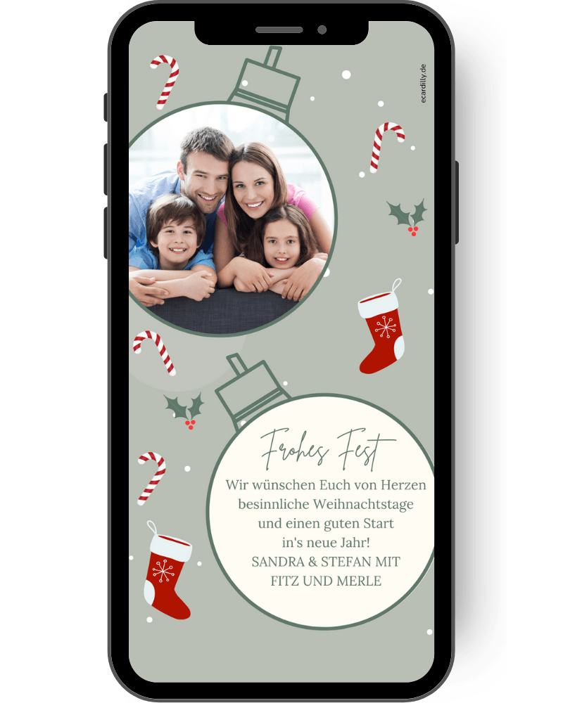 WhatsApp Weihnachtsgrüße kurzfristig per Handy verschicken eCARDILLY