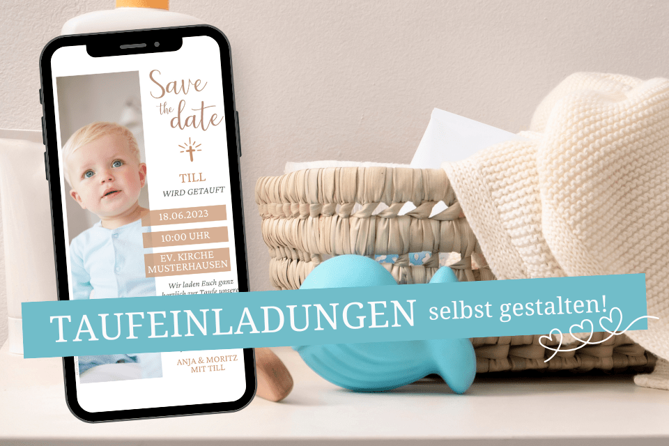 Taufeinladungen selbst gestalten: So einfach geht’s digital!