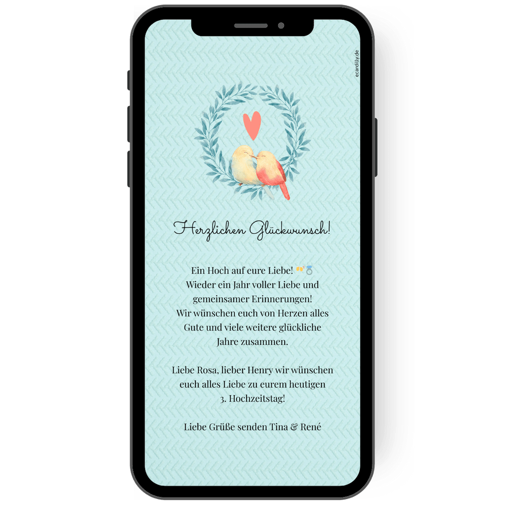 WhatsApp Glueckwunsch Hochzeitstag zwei Vögelchen