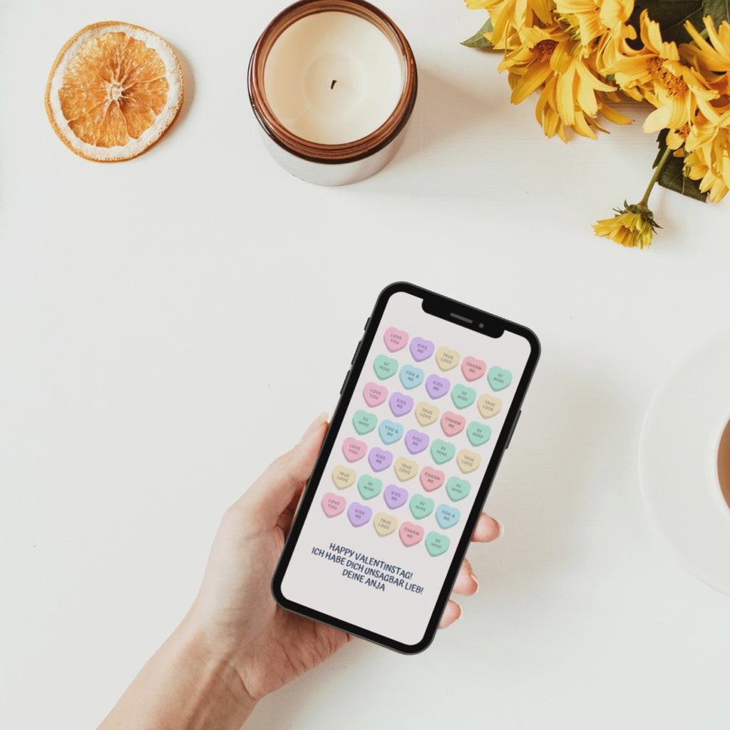 Viele Herzen gruessen von dieser digitalen Valentinstagkarte.