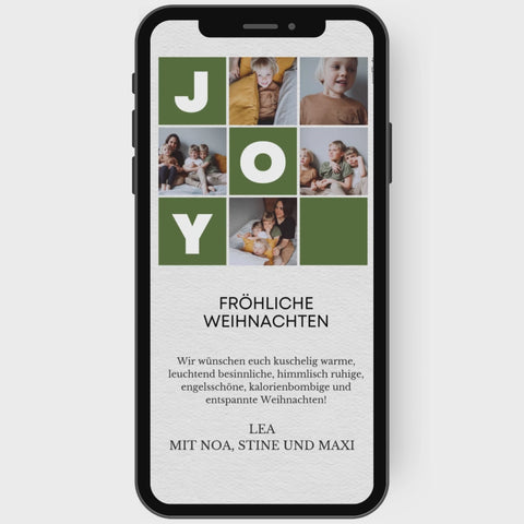 Edles modernes Video als Weihnachtskarte für WhatsApp mit Fotos